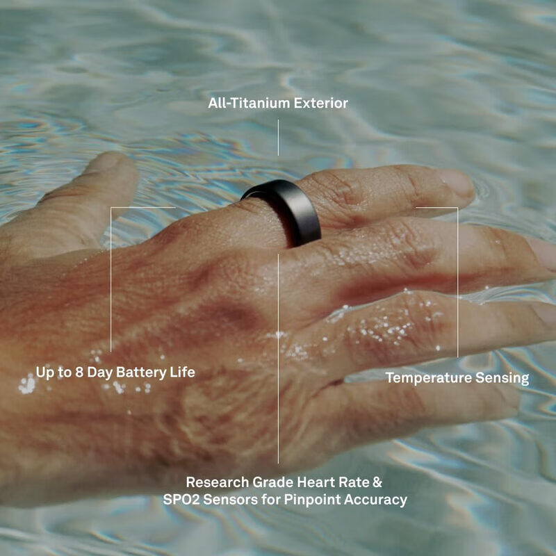 OURARing 5 Wang Hong same style smart ring sleep monitoring health tracking heart rate temperature exercise recovery ring oura ring brushed silver 11