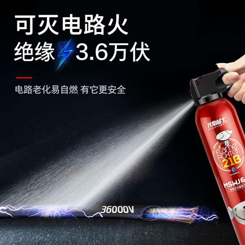 Flame Warrior vehicle-mounted fire extinguisher water-based fire extinguisher household new energy vehicle national standard fire protection 3C certification 21B environmental protection 620ml