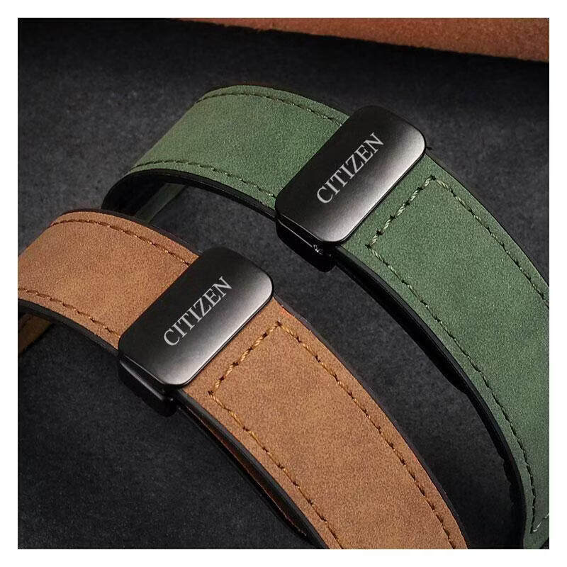 UHFR soft waterproof sports silicone strap suitable for Citizen FF series Eco-Drive men's watch CA4554 dark green silver buckle 20mm
