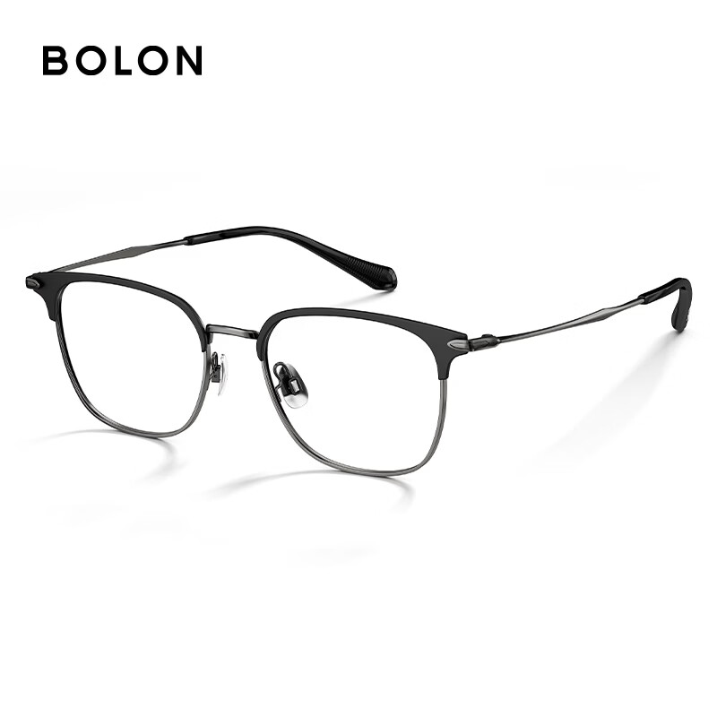 BOLON Tyrannosaurus glasses classic best-selling style myopia glasses frame light business eyebrow frame optical mirror men and women BJ6105 *titanium frame upgrade* titanium/10g BA7067B11 +0 yuan with anti-blue light lens 0 degree