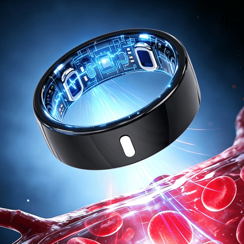 Case Smart Ring, ECG, Dynamic Blood Glucose, Blood Lipid, Uric Acid, Healthy Sleep Analysis Ring, Waterproof Exercise Heart Rate Oxygen Exercise, Huawei Mobile Phone Applicable AI Ring, Top ECG-Ceramic Black, Blood Sugar, Uric Acid, Blood Pressure Trend, Size 10 (Diameter 20, Finger Circumference 63) Weight 140-155 Jin