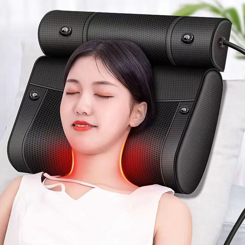 AN SHANG Cervical Massager Back, Waist, Neck and Shoulders Whole Body Neck Stretching Moxibustion Hot Compress Fully Automatic Heating Electric Massager Full Body Neck Protector Home Massage Pillow Cushion as Gift Six-Button 20-Head Massage Hot Compress Magnet 3-speed Adjustable Moxibustion Stretching Pillow