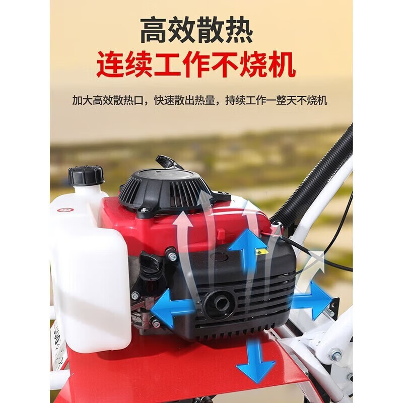 Micro tiller, rotary tiller, small tiller, tiller, tiller, tiller, agricultural tiller, household trencher, four-stroke, pure gasoline, loose soil + weeding