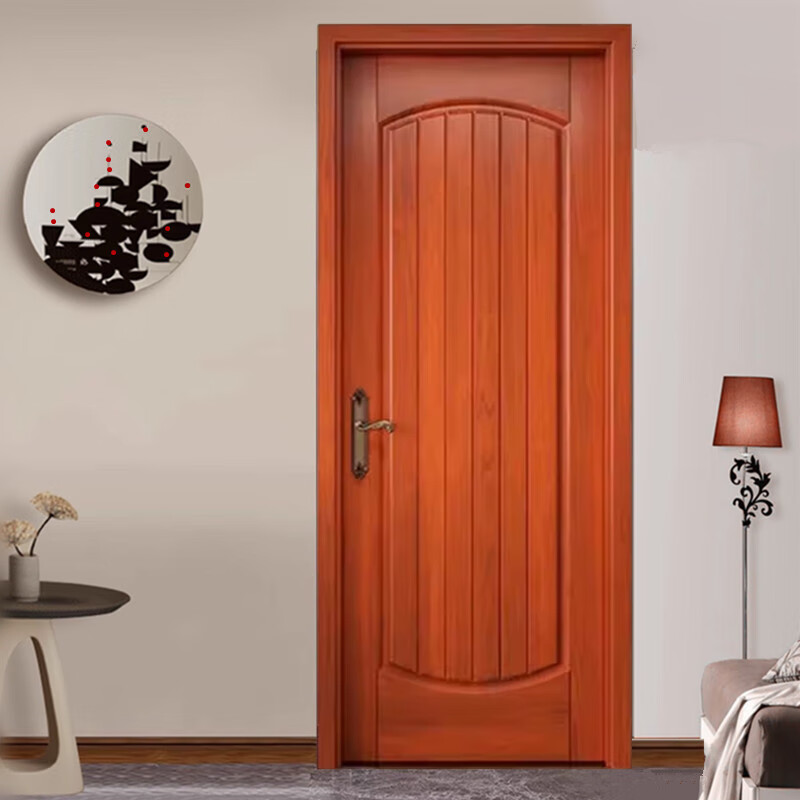 Oak solid wood painted door bedroom door Chinese style light luxury interior door hotel villa room door bathroom door custom rubber wood painted door 1