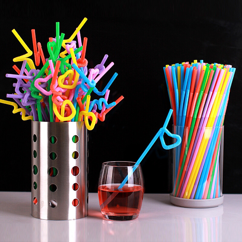 Yekee Disposable Straws 250 Pack Fun Art Straws JD-7075