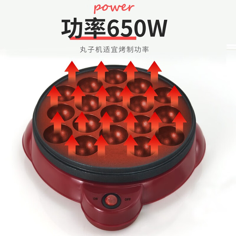 Chef Cai's household octopus meatball machine multi-functional small electric octopus roasting machine quail egg barbecue pot egg waffle 18-hole non-stick baking pan machine