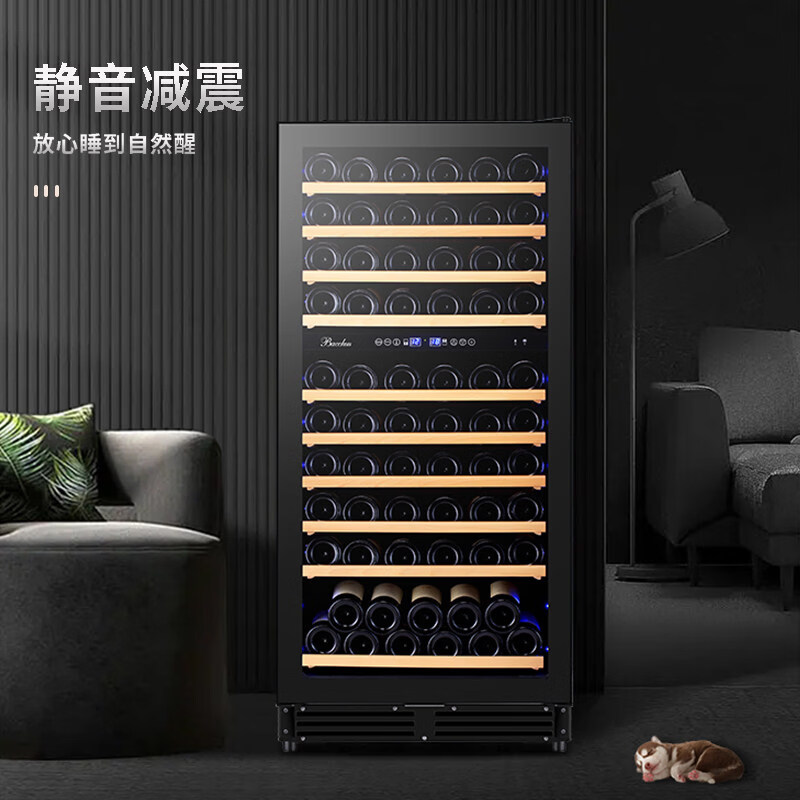 Bacchus entrance partition new Chinese style sideboard constant temperature wine cabinet household dual temperature living room air-cooled display ice bar embedded 1.3 meters high - embedded model - dual temperature zone - wine cabinet