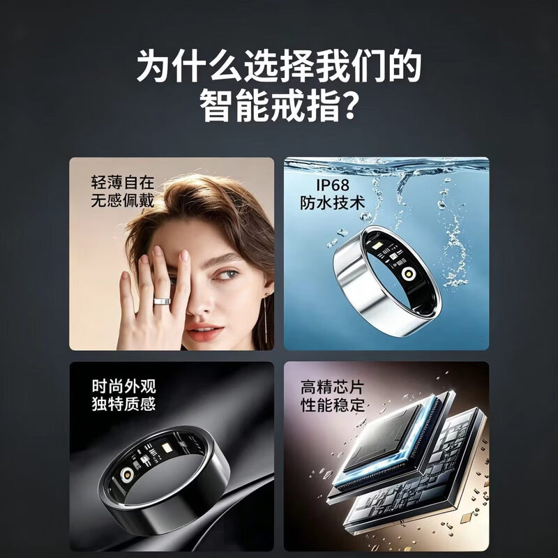 2026 New Light Luxury Smart Ring Titanium Alloy Non-sensory Wear IP68 Waterproof Sleep Heart Rate Blood Oxygen Saturation Monitoring Running Fitness Multi-Sport Record Health Ring Gilt Rose Model Includes Portable Charging Storage Box 12 (Inner Diameter 21.5mm)
