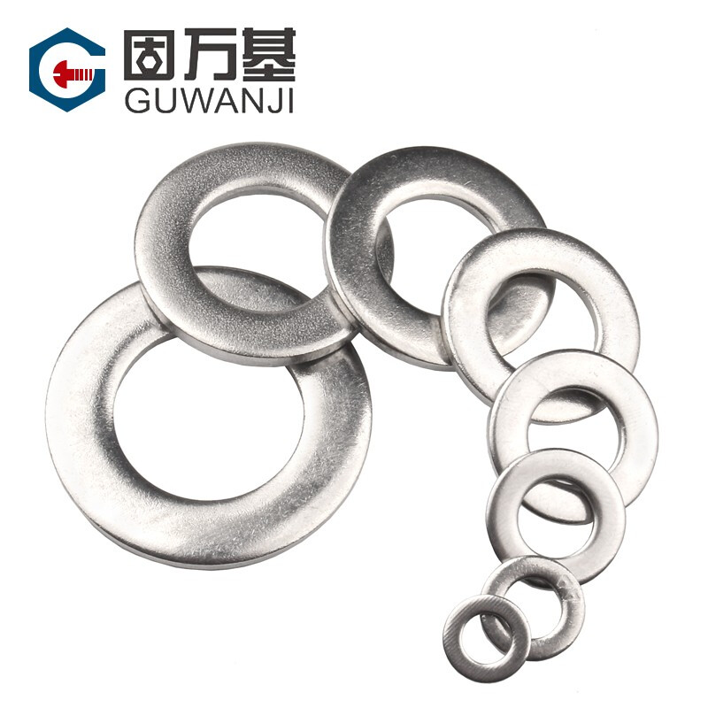 Guwanji 304 stainless steel metal gasket round flat washer ultra-thin flat washer retaining ring enlarged washer meson washer national standard M4x12x1 100 pieces