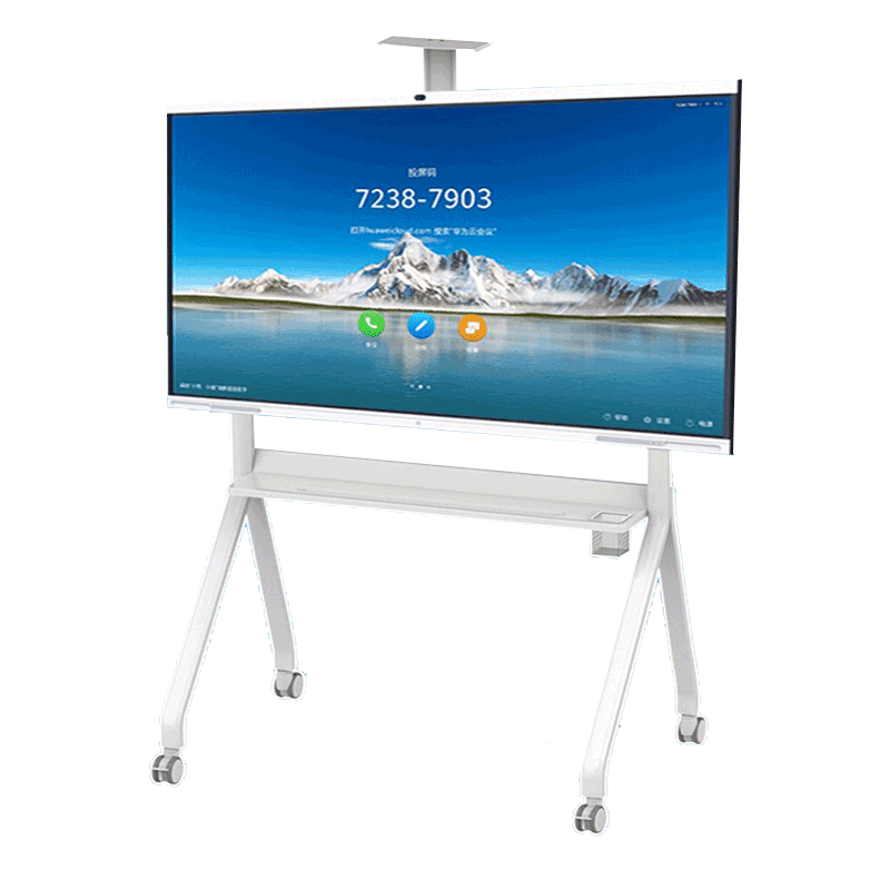 Suitable for 55-120/inch Huawei Seewo Lenovo Xiaomi Hisense TCL Senke Digital Crown Council Tablet Mobile Stand TV Mount Touch All-in-One Machine Floor Bracket R10 Large/Cool Black (42-86 Inch) Medical Wheel + Top Tray