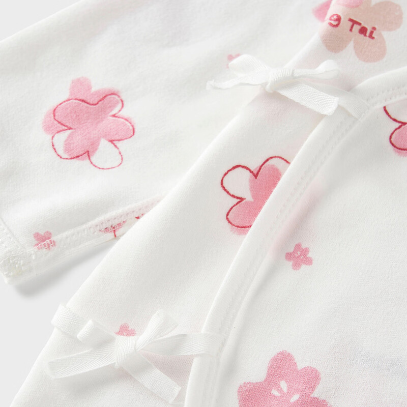Tongtai (TONGTAI) baby jumpsuit, spring and autumn pure cotton newborn clothes, newborn baby butterfly romper, monk suit, pink 66cm
