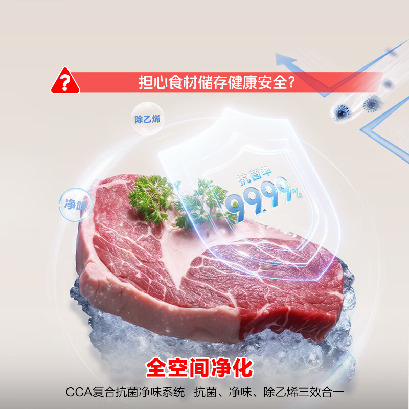 Rongsheng Frost-Free King 200L Single Temperature Freezer Small Household Air-cooled Frost-free Frequency Converter New Level Energy Efficiency Refrigerated Freezer Dual-Purpose Freezer BD/BC-200E30HNLBD National Subsidy