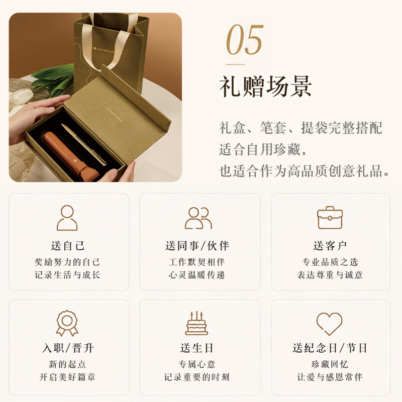 SAKURA New Product Gift Box Signature Pen Ball Ball Pen Brass Pen Teacher's Day Gift Award Imported High-end Metal Rod Gift Pen 007 High-Looking Midnight Blue