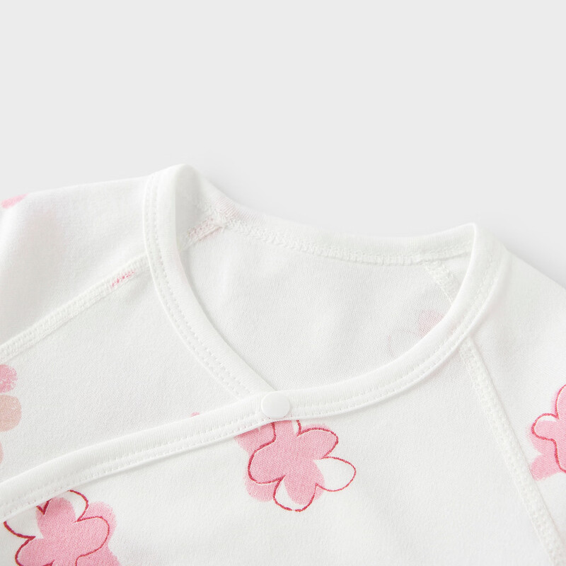 Tongtai (TONGTAI) baby jumpsuit, spring and autumn pure cotton newborn clothes, newborn baby butterfly romper, monk suit, pink 66cm