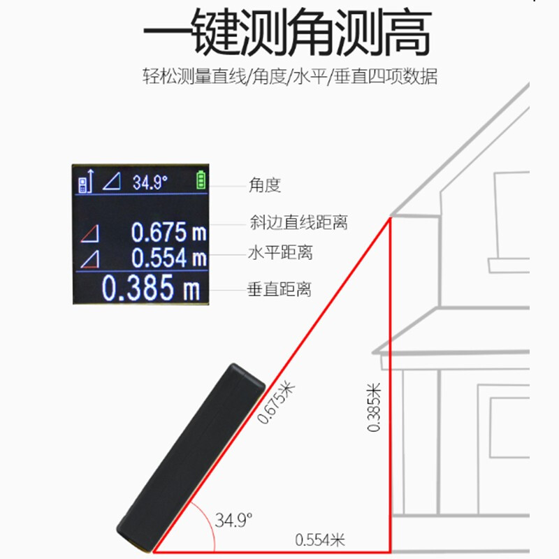 PREXISO laser distance meter high-precision infrared measuring instrument distance measuring ruler room measuring instrument laser ruler electronic ruler PREXISO PM40L0 (40 meters)