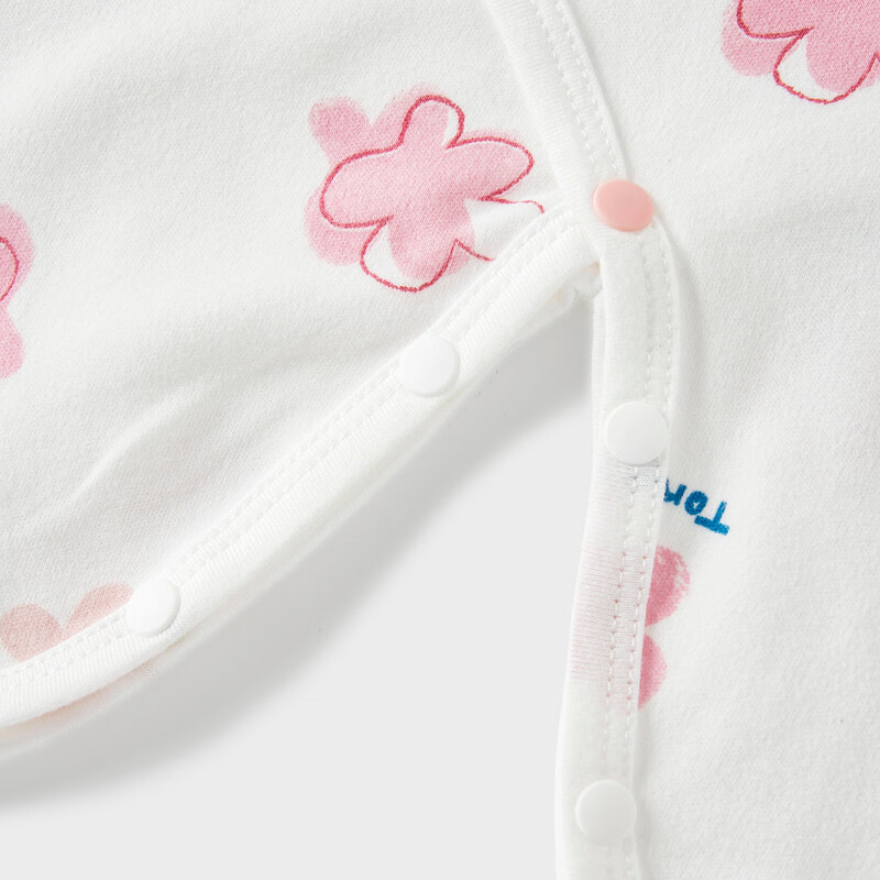 Tongtai (TONGTAI) baby jumpsuit, spring and autumn pure cotton newborn clothes, newborn baby butterfly romper, monk suit, pink 66cm