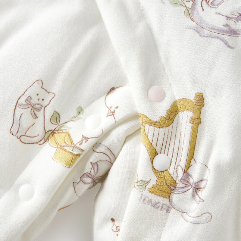 TONGTAI baby jumpsuit, autumn and winter quilted baby clothes, newborn romper, boys and girls, cotton-padded clothes, purple 80cm