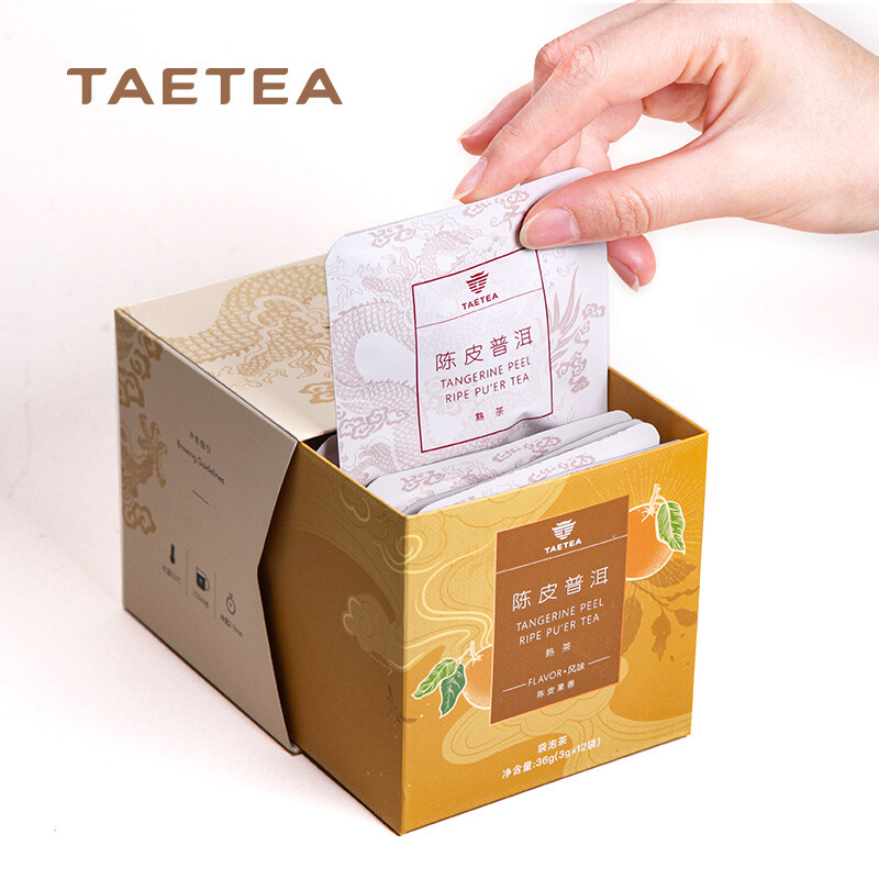 Dayi TAETEA tea Pu'er tea ripe tea tangerine peel triangular tea bag 36g/box business portable