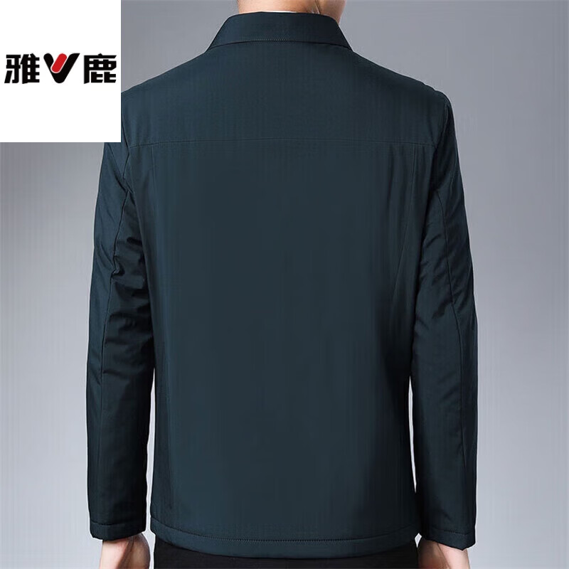 Yalu Spring Jacket Executive Jacket Business Casual Jacket Middle-aged and Elderly Dad Men's Clothes Casual Warm Top 008 Navy Blue Regular XL Recommended 125-140 catties