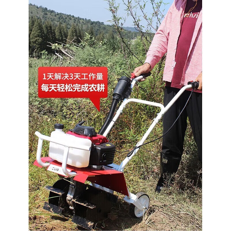 Micro tiller, rotary tiller, small tiller, tiller, tiller, tiller, agricultural tiller, household trencher, four-stroke, pure gasoline, loose soil + weeding