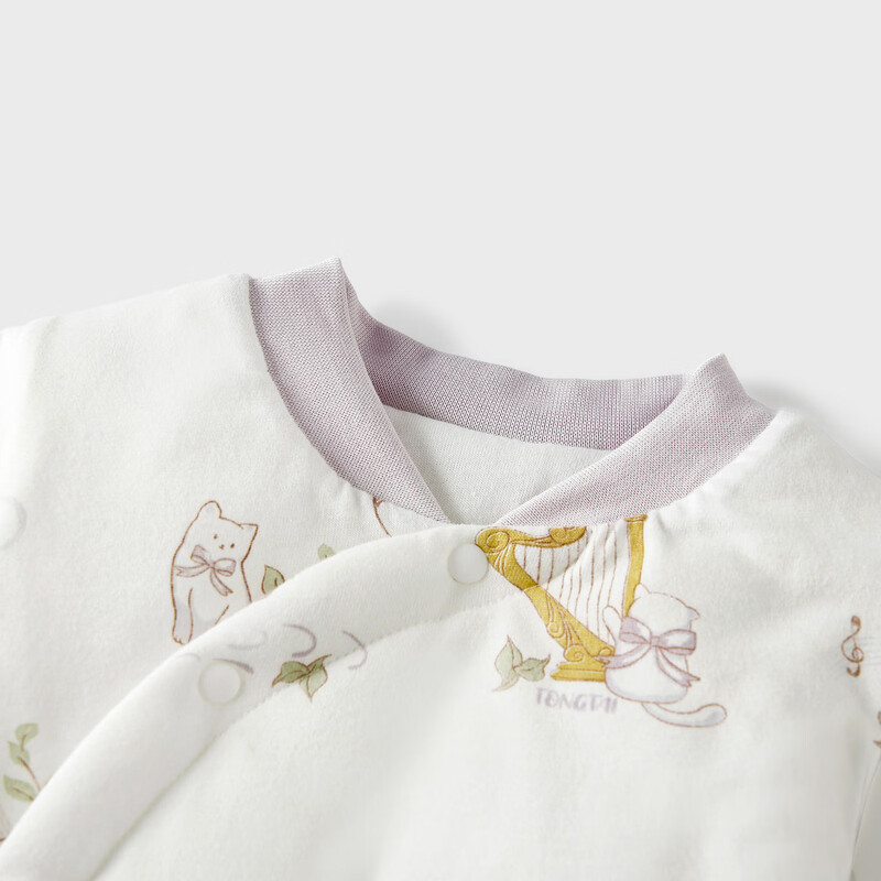 TONGTAI baby jumpsuit, autumn and winter quilted baby clothes, newborn romper, boys and girls, cotton-padded clothes, purple 80cm