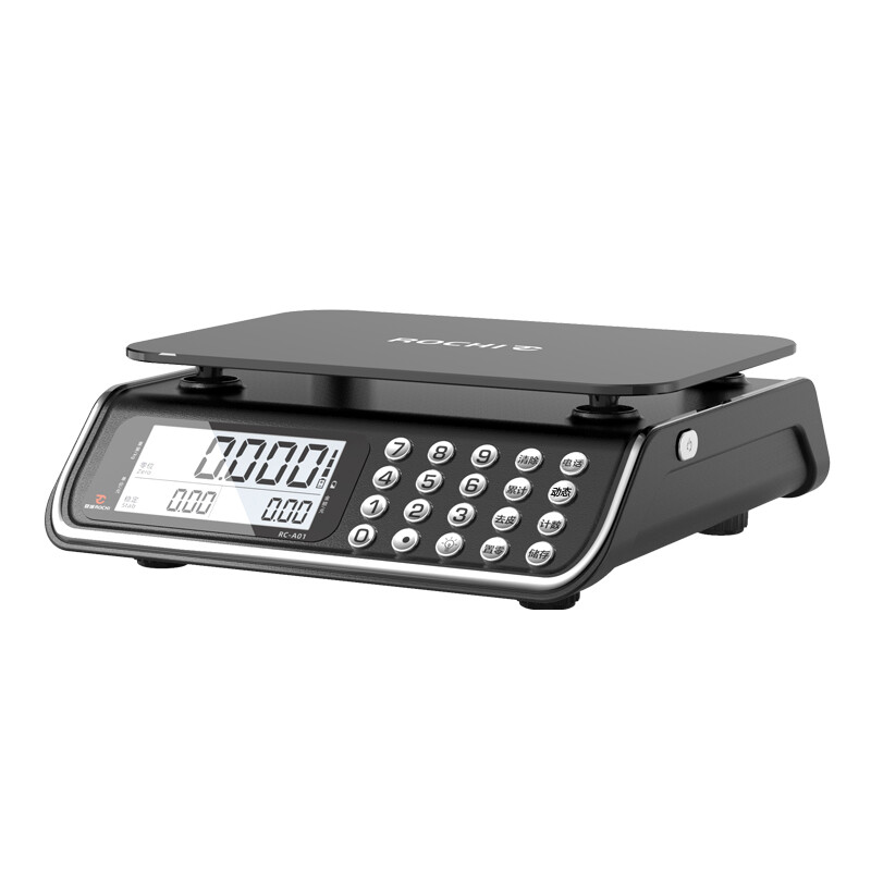 Rongcheng ROCHI weighing electronic scale commercial platform scale pricing scale accurate 30 kg high-precision counting scale food scale fruit food selling vegetable scale LCD flat plate standard model tempered glass scale plate
