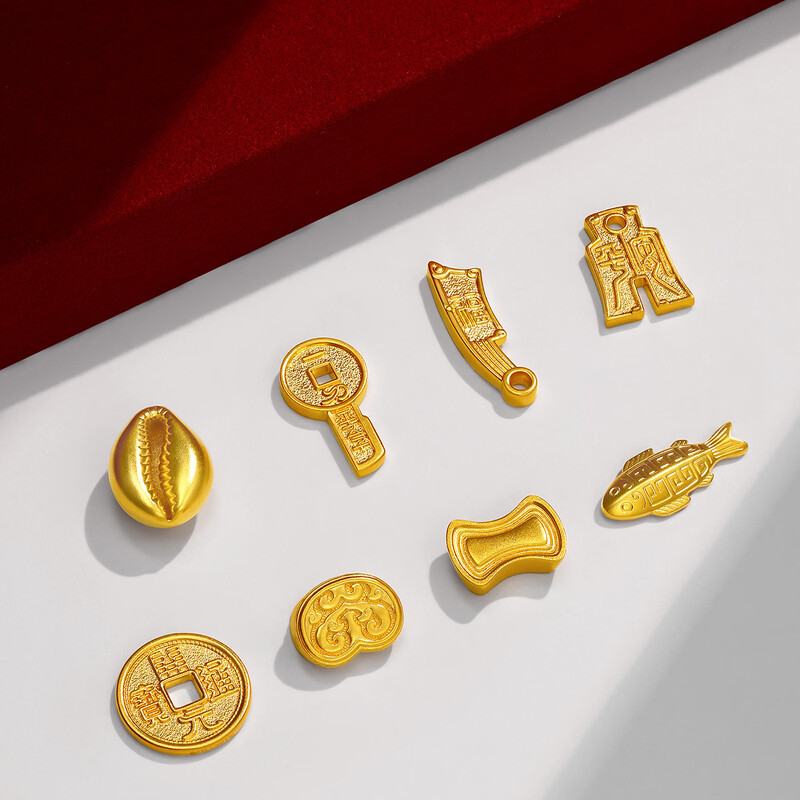 Chow Tai Fook inherited coins Tang Tongbao coins ancient gold craft gold coins for men and women about 5.05g IF2662 gift