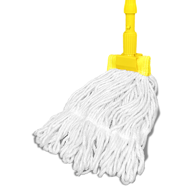 Baiyun Chaobao cleaning luxury clip-on floor mop waxed cotton thread mop mop hotel absorbent floor mop long wax mop aluminum alloy pole property commercial cleaning mop floor mop detachable luxury clamp-on floor mop set