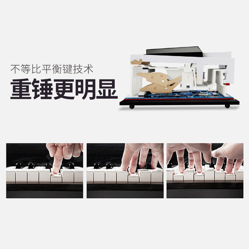 Tanlu (TANLV) Piano Electric Piano 88-key Heavy Hammer Professional Adult Beginner Kindergarten Teacher Children's Home Upright Digital Electronic Piano T01 Wood Grain Black-Gravity Key-Multi-function APP-Double Stool