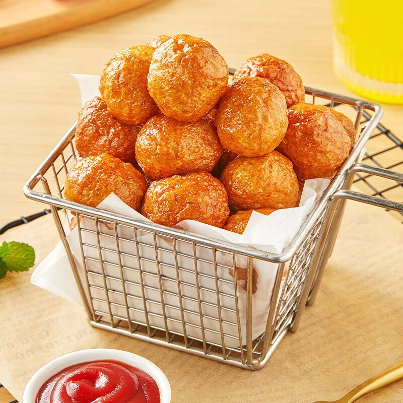 Tianhai Tibetan Popped Egg Fish Balls 160g*7 Bags Sandwich Fish Balls Hot Pot BBQ Oden Ingredients Meatballs Straight from the Source