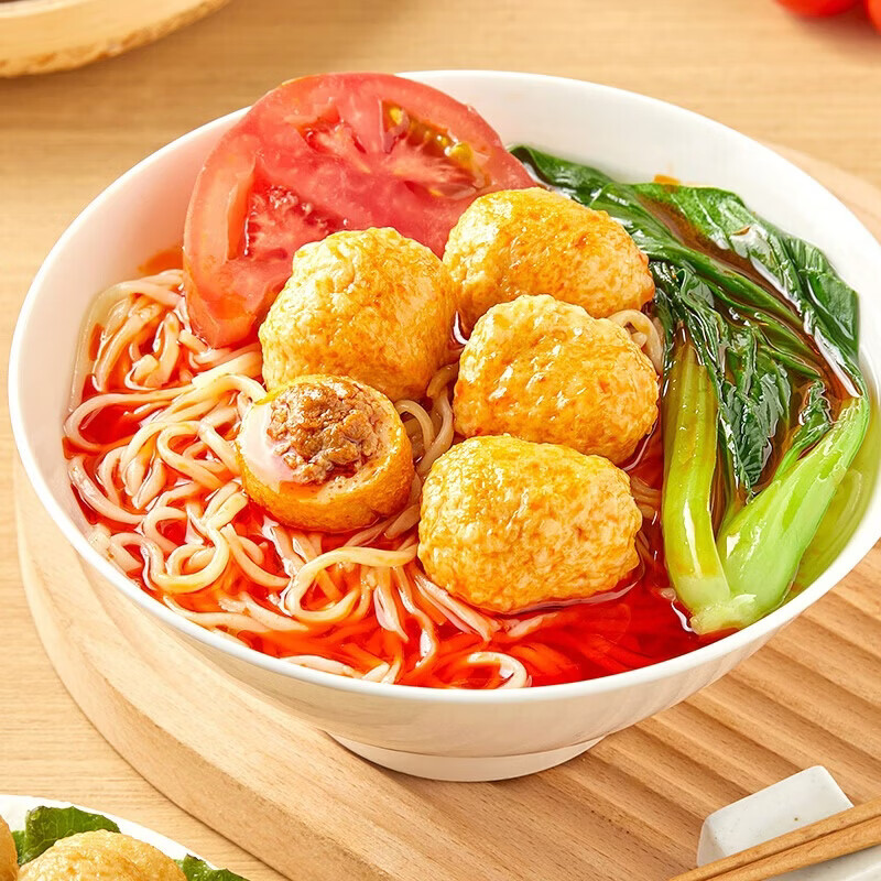 Tianhai Tibetan Popped Egg Fish Balls 160g*7 Bags Sandwich Fish Balls Hot Pot BBQ Oden Ingredients Meatballs Straight from the Source