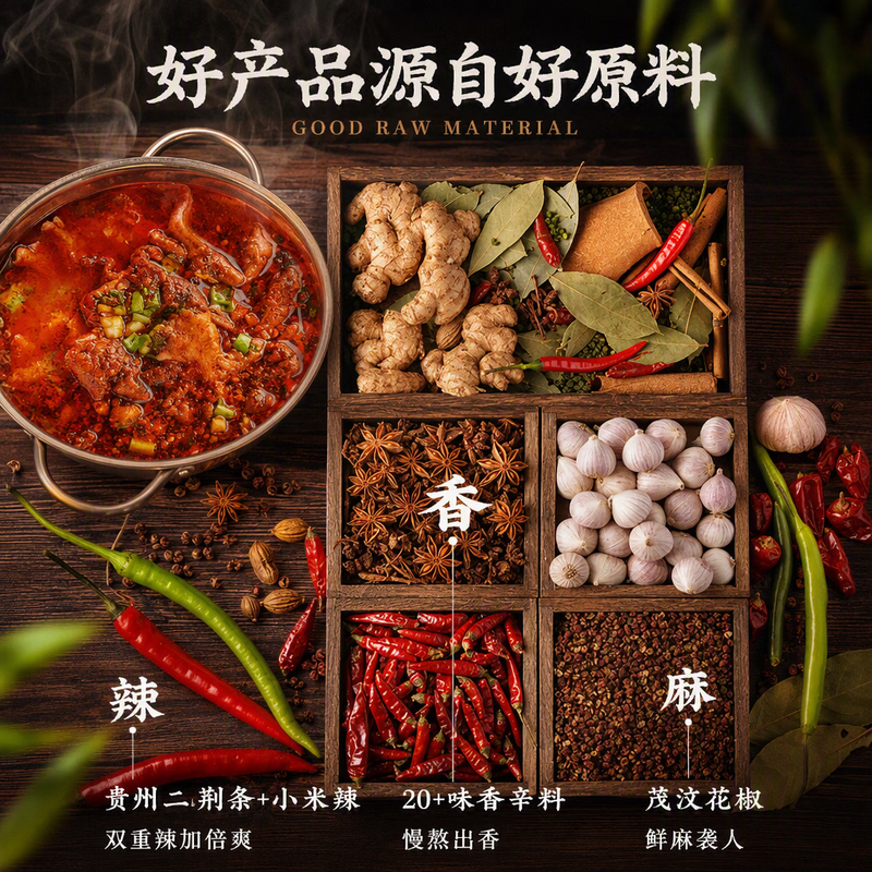 Dalong Yi Luzhou handmade butter hot pot base 700g household spicy hotpot spicy hot pot seasoning