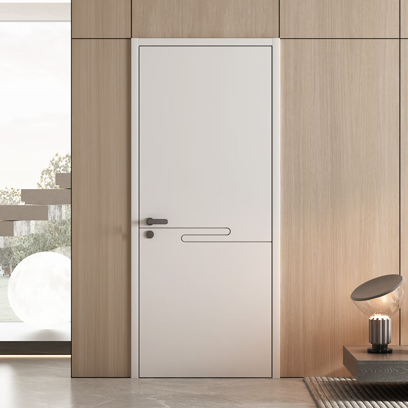 Whole house customized official home bedroom door room door partition door cream style wooden door fashion series customized gold, single door to simple series, please contact customer service for details