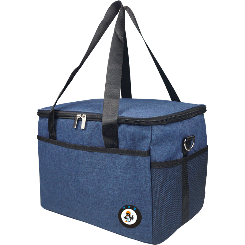 Yuhua outdoor refrigerated bag with large capacity and can be carried on the shoulder for picnics, thickened aluminum foil rice bag, portable lunch bag, insulated bag, navy medium size, about 9.4L, for 1-2 people at home