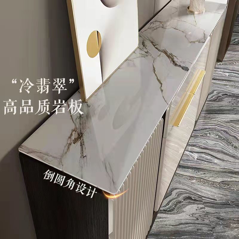 Laixiaoxiang slate light luxury sideboard multi-functional living room storage cabinet restaurant wine cabinet against the wall integrated tea cabinet light luxury slate 160 sideboard (double layer) including upstairs installation