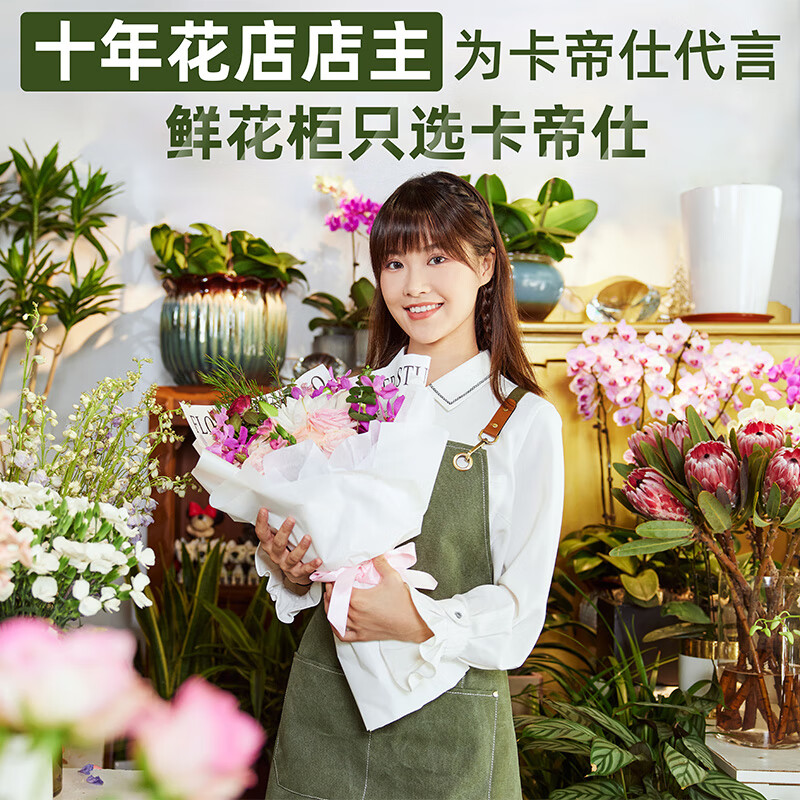 Kadis flower fresh cabinet commercial large-capacity air-cooled flower cabinet fresh-keeping refrigerator flower freezer flower refrigerated fresh-keeping cabinet flower freezer display cabinet air-cooled and frost-free high-end model extra large double door no need for drainage three light switching