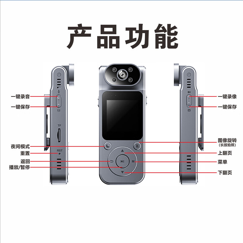 Qianli's new 4K ultra-high-definition camera with screen, conference recorder, riding video recorder, wearable magnetic back clip camera, portable interview driver, takeaway pocket artifact L19 flagship new product, free 32G+ card reader