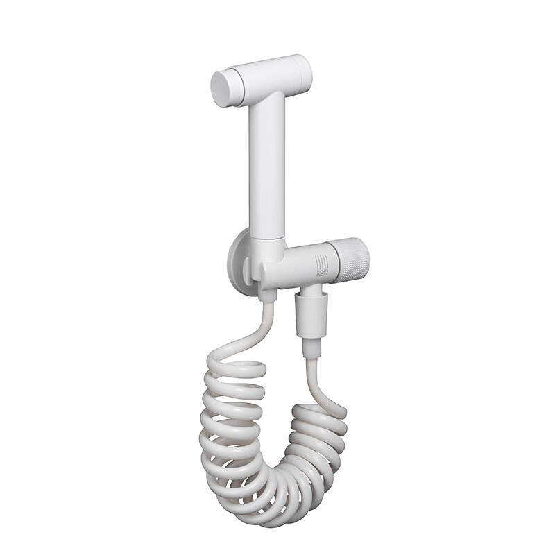 Durade (KSHD) German KSHD all-copper toilet spray gun companion bathroom flusher women's high-pressure water gun booster faucet nozzle matte white (double angle valve) spray gun set