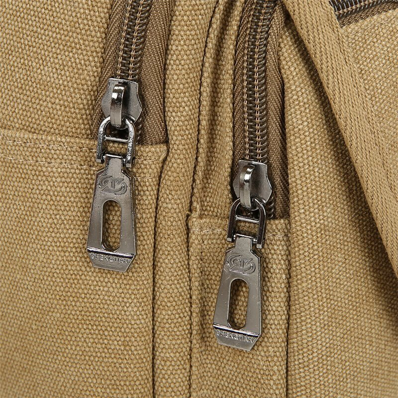 Kangaroo Men's Fashionable, Casual, Versatile, Fashionable and Lightweight New Canvas Bag, Casual Shoulder Crossbody Waist Bag, Dark Brown