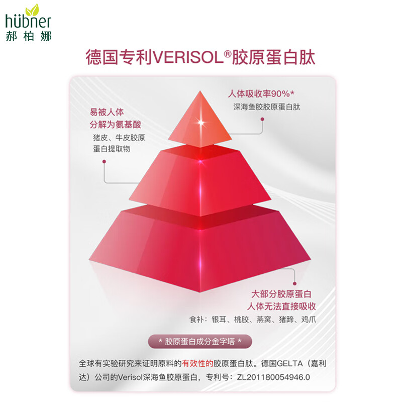 Huebner German silicea deep-sea fish collagen peptide portable suction strip oral solution containing VC15ml*30 strips