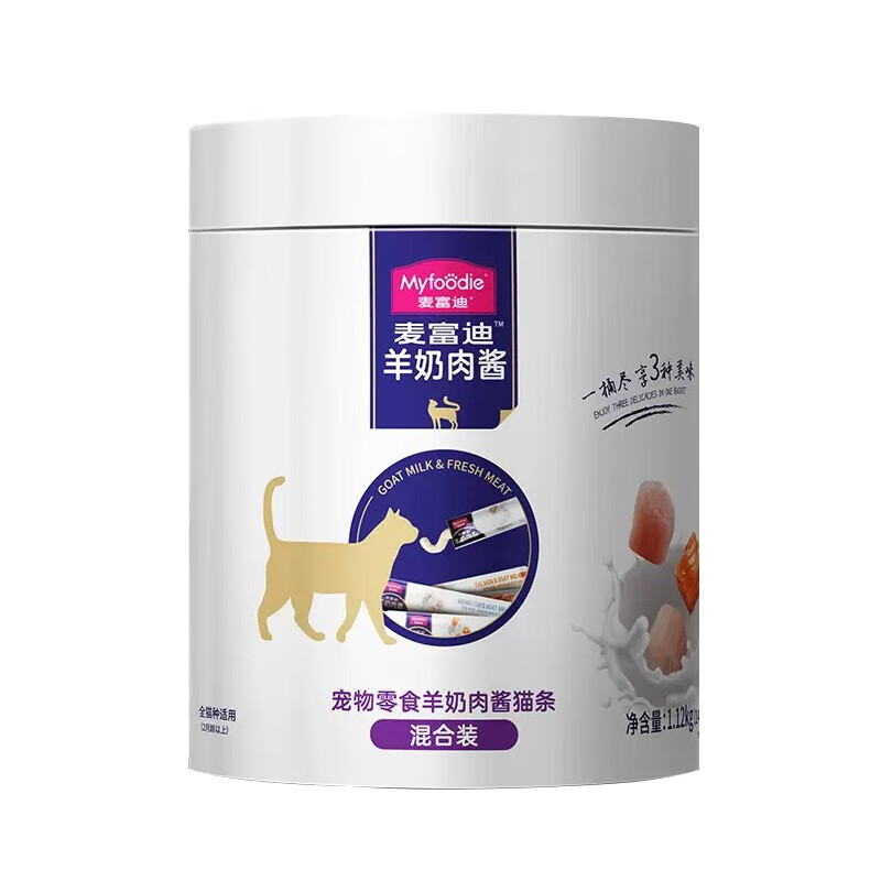 McFoody Cat Strips Milky Goat Milk Sauce Cat Strips Cat Snacks for Adults and Kittens Care and Immunity Mixed Pack 14g*80 Count