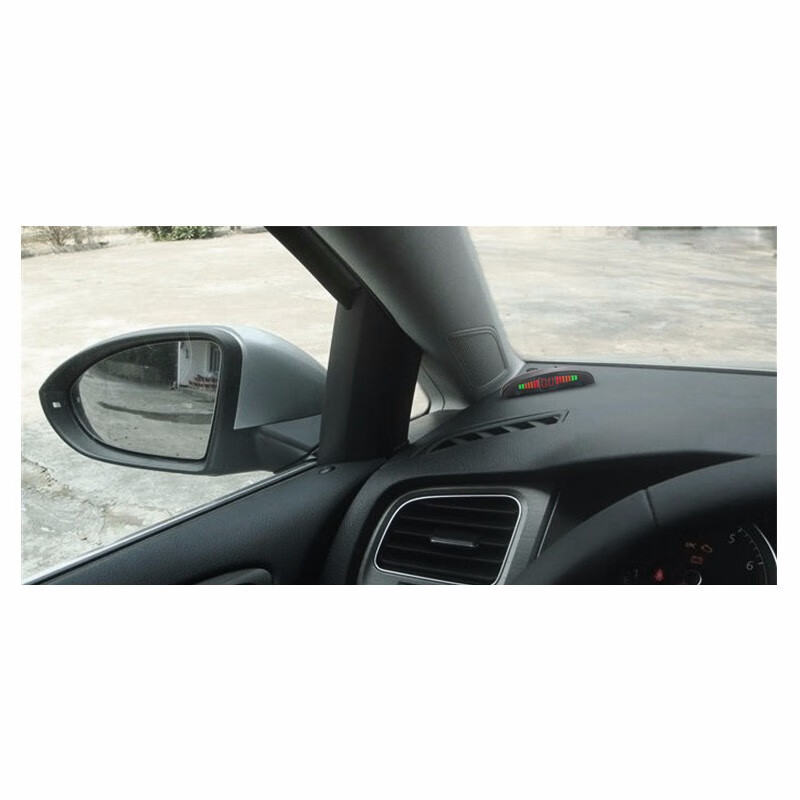 Lutu car reversing radar dual-core host, real voice broadcast, rear 4 probes, LED display parking alarm system, black probes