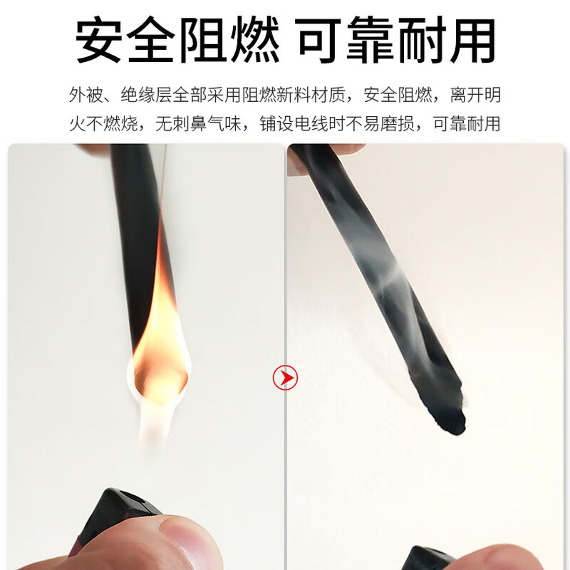 Dingxian national standard RVV wire 2*0.5 square copper core flame retardant cable 100 meters fully inspected PVC insulation protection environmentally friendly material RVV2*0.5