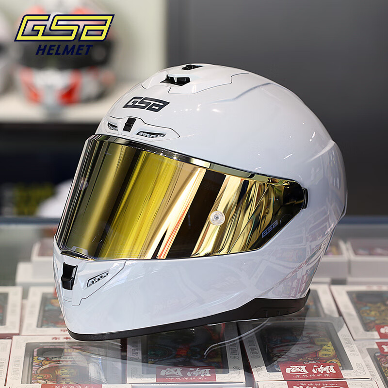 GSBgsb helmet s-361 motorcycle helmet 3C certified full-face helmet for all seasons (reserved Bluetooth headphone slot) cool gray with transparent lens (SF Express) XXXL (60-61 head circumference recommended)
