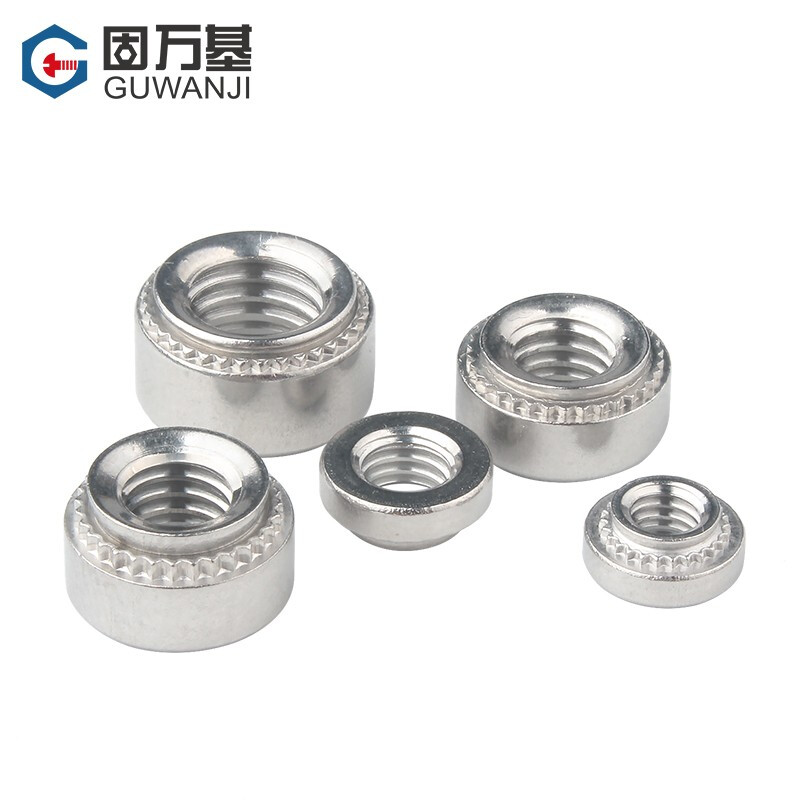 Guwanji pressure rivet nut 304 stainless steel pressure rivet nut pressure rivet parts round pressure rivet nut pressure plate nut national standard list CLS-M4-2 (20 pieces) plate thickness 1.4mm
