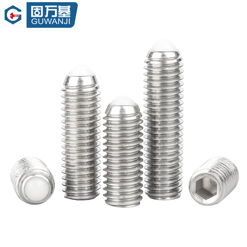 Guwanji 304 stainless steel POM plastic plunger tightening nylon head rubber head machine meter buffer screw fasteners white glue M12x20 (2 pieces)