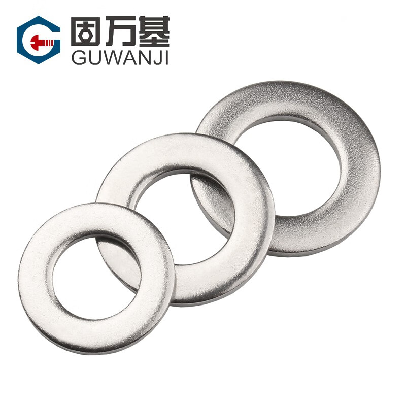 Guwanji 304 stainless steel metal gasket round flat washer ultra-thin flat washer retaining ring enlarged washer meson washer national standard M4x12x1 100 pieces