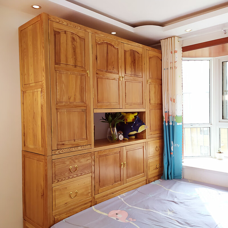 Luban Yimu Tatami Bed Elm All Solid Wood Tatami Customized Box Bed Wardrobe Box Bed Customized Bedroom Furniture High Box Bed/Per Square