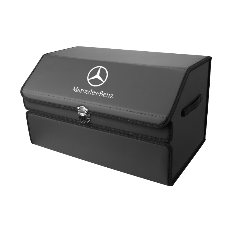 Wuji Mercedes-Benz trunk storage box C-class E-class S-class GLS/GLA/GLC/GLE car folding storage box storage box Mercedes-Benz double-layer trunk storage box classic black new medium size 50cm*33cm*35cm
