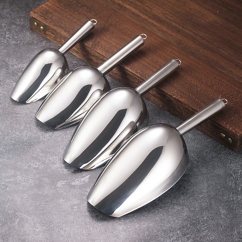 Bar Soul Ice Shovel Ice Clamp Thickened 304 Stainless Steel Ice Shovel Water Filtration Function Ice Cube Shovel For Cocktail Mixing Extra Large Thickened Ice Shovel